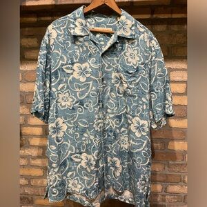 Tommy Bahama Shirt Men's Medium 100% Silk Camp Shirt